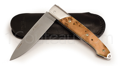 The Bitord pocket knife by David Ponsont - Juniper wood handle