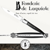Fonderie de Laguiole LIBELLULE: Couteau Legende 1212 - manche Eb�ne - lame acier inox 14C28 - ressort guilloch� main - Mouche motif Libellule FORGÉE taill�e et cisel�e main 