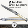 Fonderie de Laguiole BOAR HEAD: Knife Legende 1212 Bone handle - stainless blade 14C28 - hand guilloched spring - FORGED BOAR HEAD bee hand cut and chiseled 