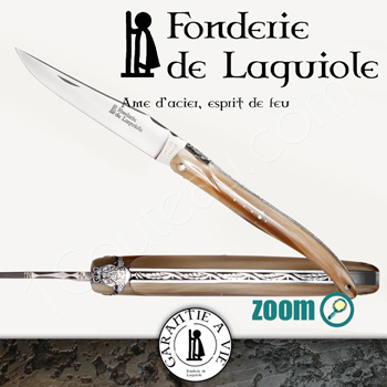 Fonderie de Laguiole Laguiole Legend knife, Full blond Tip Horn handle Fonderie de Laguiole