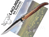 Laguiole en Aubrac knife Tip Horn handle with raw blade forged delivered in black wood box 