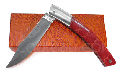 Le Thiers pocket knife by Pierre Cognet - Red Coral handle