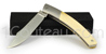 Couteau de poche Le Thiers par Pierre Cognet - manche Os de Chameau mitre inox bross�  lame forg�e acier Z70CD15 