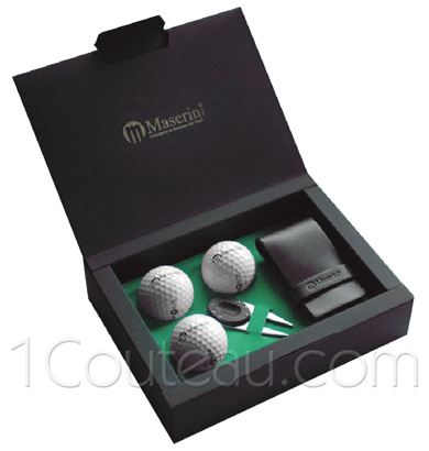 Gift for the golfer, Boxes with golf balls and ball mark repair tool, Company Gift: Golfer box
