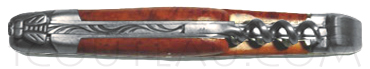 Forge de Laguiole knives, Folding knife with corkscrew  - Briar wood handle
