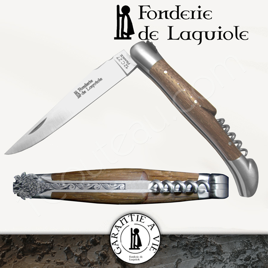 Couteau Laguiole avec Tire-Bouchon manche en Pointe de Corne