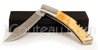 Couteau de poche Le Thiers par Pierre Cognet - manche Erable stabilis� mitre inox bross�  avec TIRE-BOUCHON - lame forg�e acier Z70CD15 